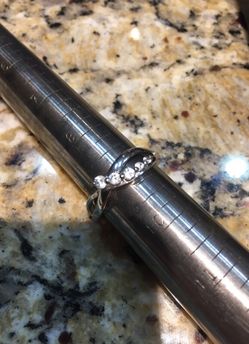 Wedding band white sapphires size 9