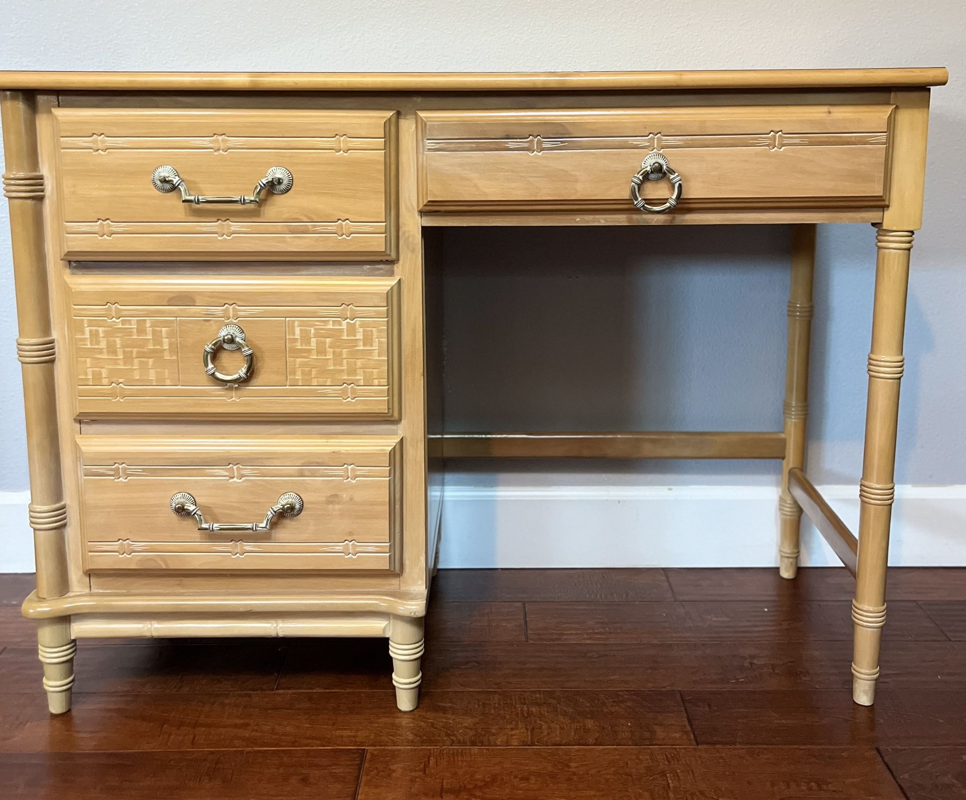 Florida Furniture Industries, Faux Bamboo, Vintage desk