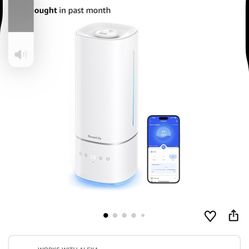 GoveeLife Humidifiers for Bedroom, 6L Top Fill Cool Mist Humidifier for Large Room, Auto Mode, Adjustable Mist, Quiet Sleep Mode, WiFi Smart Air Humid