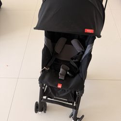 gb Pockit+ All-Terrain, Ultra Compact Lightweight Travel Stroller with Canopy and Reclining Seat in Velvet Black