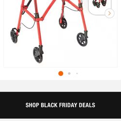 Stander Space Saver Rollator, Lightweight 4- Wheel Folding Walker with Seat