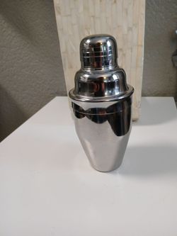 Mini silver metal cocktail shaker