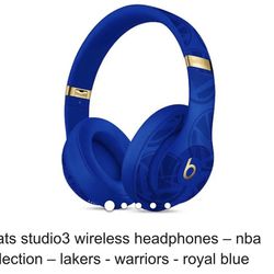 beats studio wireless headphones - nba collection - lakers - warriors - royal blue