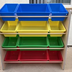 Colorful Toy Storage Organizer With assembly Manual