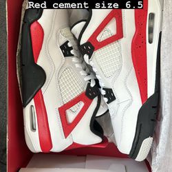 Red Cement Jordan 4  And Black Canvas 