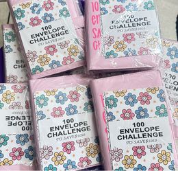 Bundle of 10 - 100 Envelope Savings Challenge Binder Easy & Fun Way to Save $5,050 - PINK