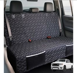 Meginc Dog Car Seat Covers for Back Seat,Waterproof Pet Bench Seat Covers for Trucks Ford f150/Ram1500/Nissan Frontier/Toyota Tacoma/GMC Canyon/Silver
