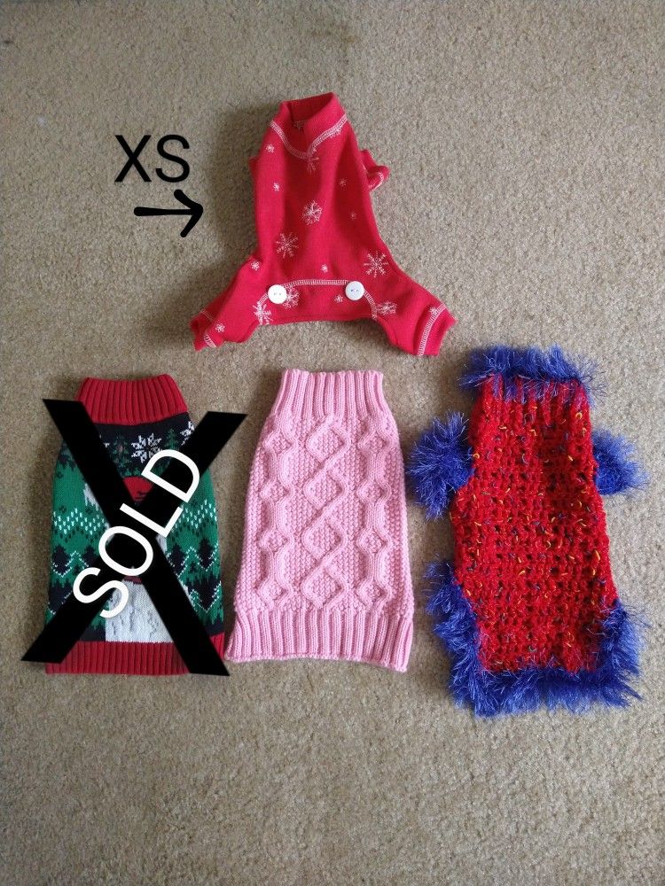 Dog Sweaters, Size XS and S