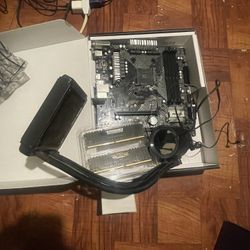 b450m ac r.20 asrock  ram 32gb 3200hmz and 120mm cooling water 