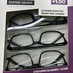 Foster Grant Design Optics 3-pack of reading glasses (+1.25,1.50,1.75,2,2.50)