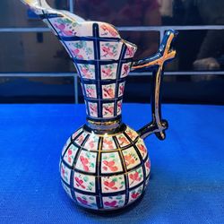 Vintage H. Bequet Quaregnon Of Belgium Hand Painted Vase/pitcher