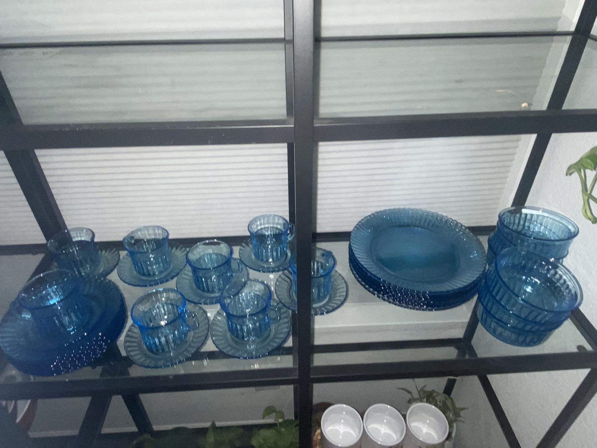 Vintage Fortecrista Azure Blue Glassware