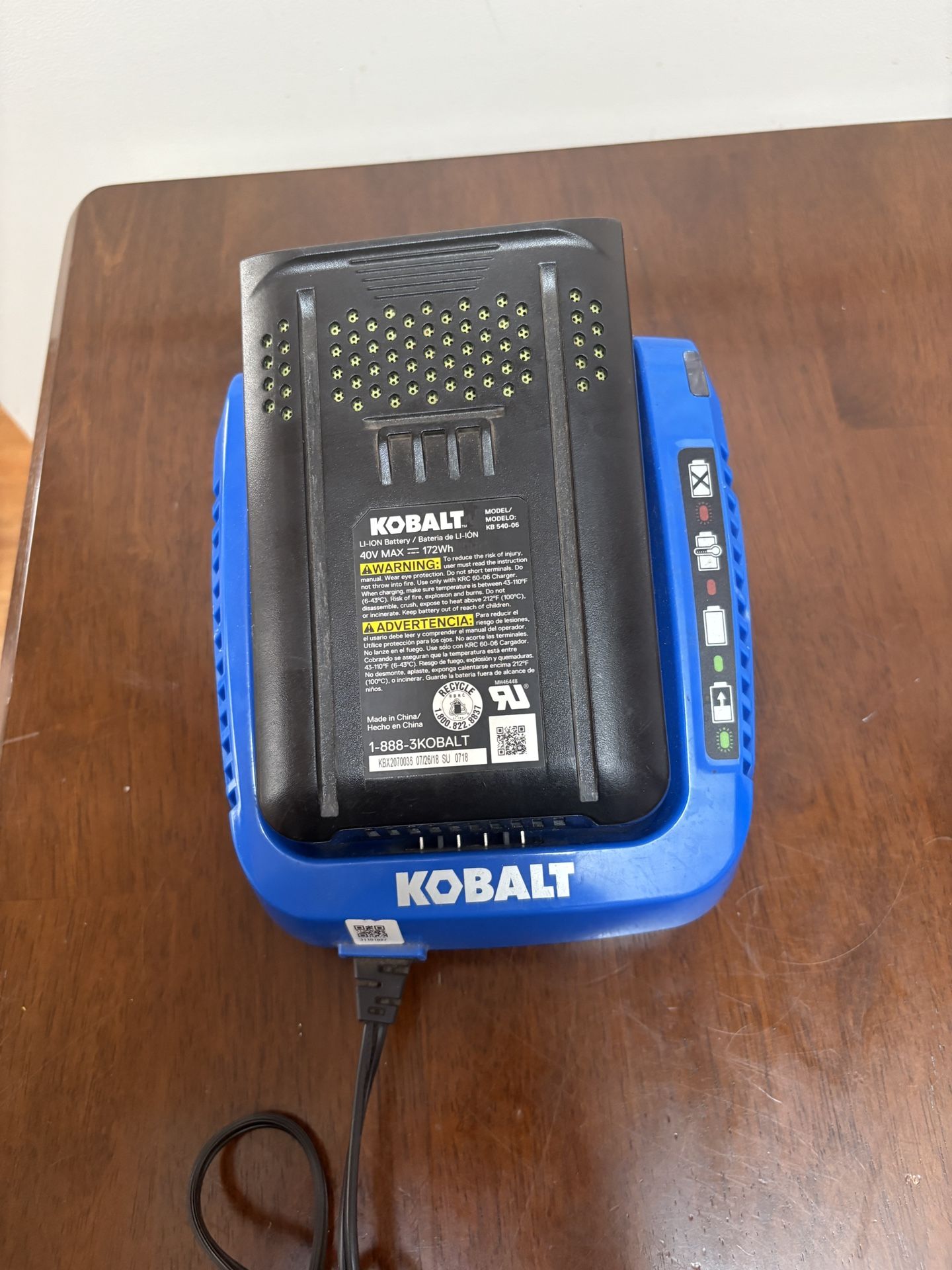 Genuine Kobalt 40V MAX EXTENDED RUN 5.0Ah Li-Ion Battery & Charger KB 540-06