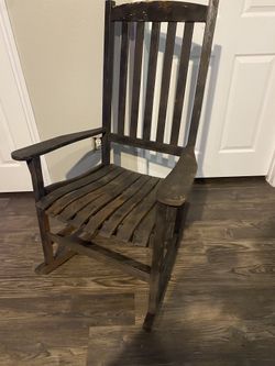 Wooden Slat Rocking Chair