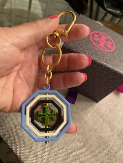 Tory Burch Rotating Geo Key Ring Bag Charm
