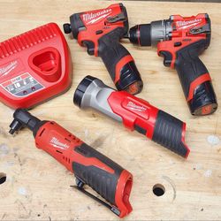 Milwaukee M12 Fuel 4 Piece Tool Set 