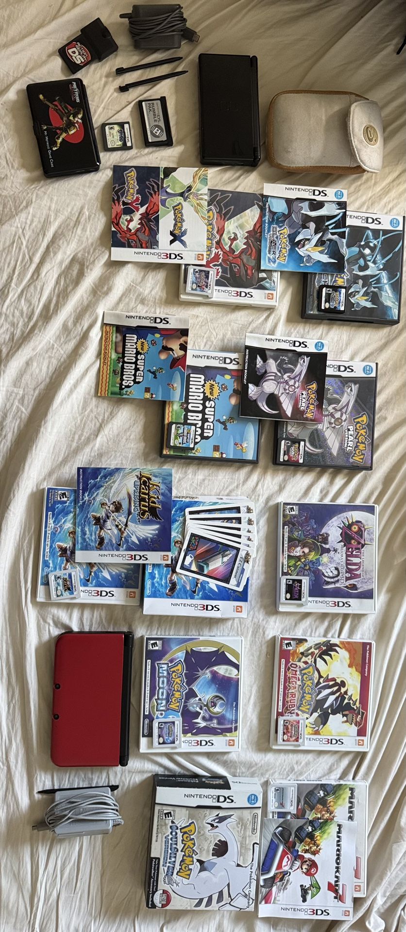 Nintendo 3DS XL + DS Lite – Pokémon, Zelda, Kid Icarus – All authentic $1,100 OBO ($1,500 value)