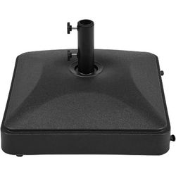 37L Capacity Square Fillable Rolling Patio Umbrella Base Stand Water/ Sand-Filled Outdoor Base Stand for Umbrella Black