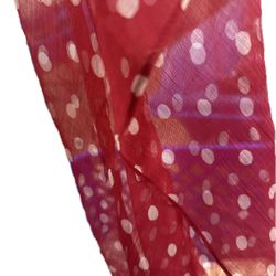 Antoine & Lili Long Silk Polka Dot Neck Scarf Red White Made in India