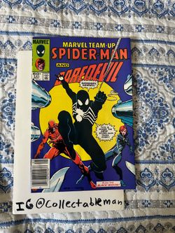 Marvel Team Up # 141  (1984) 1st app Black Suit Symbiote newsstand ~vf- Vf+