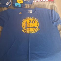 Adidas Men’s Size 2XL NBA Golden State Warriors Steph Curry #30 T-Shirt Blue EUC