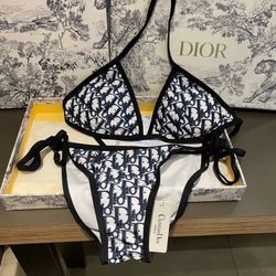Dior bathing suit Bikini Top and bottom  Blue Dior Oblique Technical Fabric S,M available