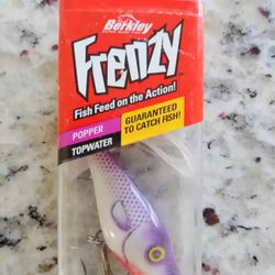 Berkley Frenzy Purple Ghost Topwater Popper - Fishing Lure - NOS - Discontinued