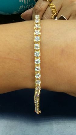 14K GOLD Tennis Bracelet CZ high quality 8.3 grams