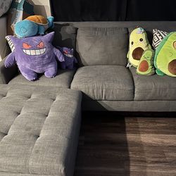 Grey couch with storage