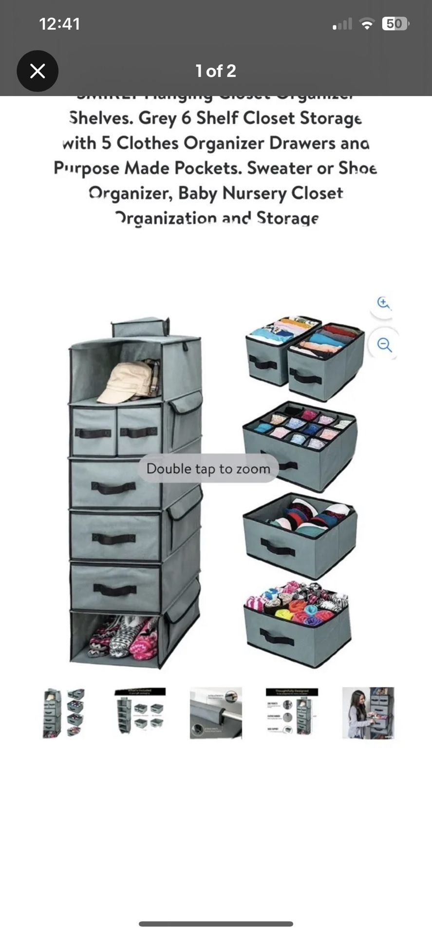 SMIRLY Hanging Closet Organizer and Storage Shelves - Wardrobe Clothes