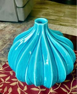 Set of 4 Turquoise Ceramic Vases