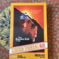 The Karate Kid III Movie Poster Size 500 Piece Puzzle by MB, Vtg, Used, Complete