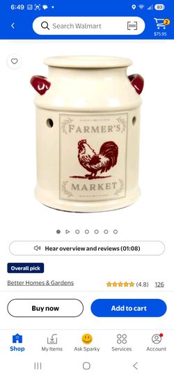 Better Homes & Gardens Farmer's Market Ceramic Crock