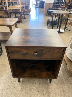 VASAGLE Night Stand with Drawer - Brown