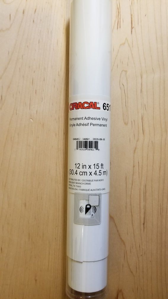 ORACAL 651 Permanent Adhesive Vinyl Matte White Mega Roll 12 in x 15 ft