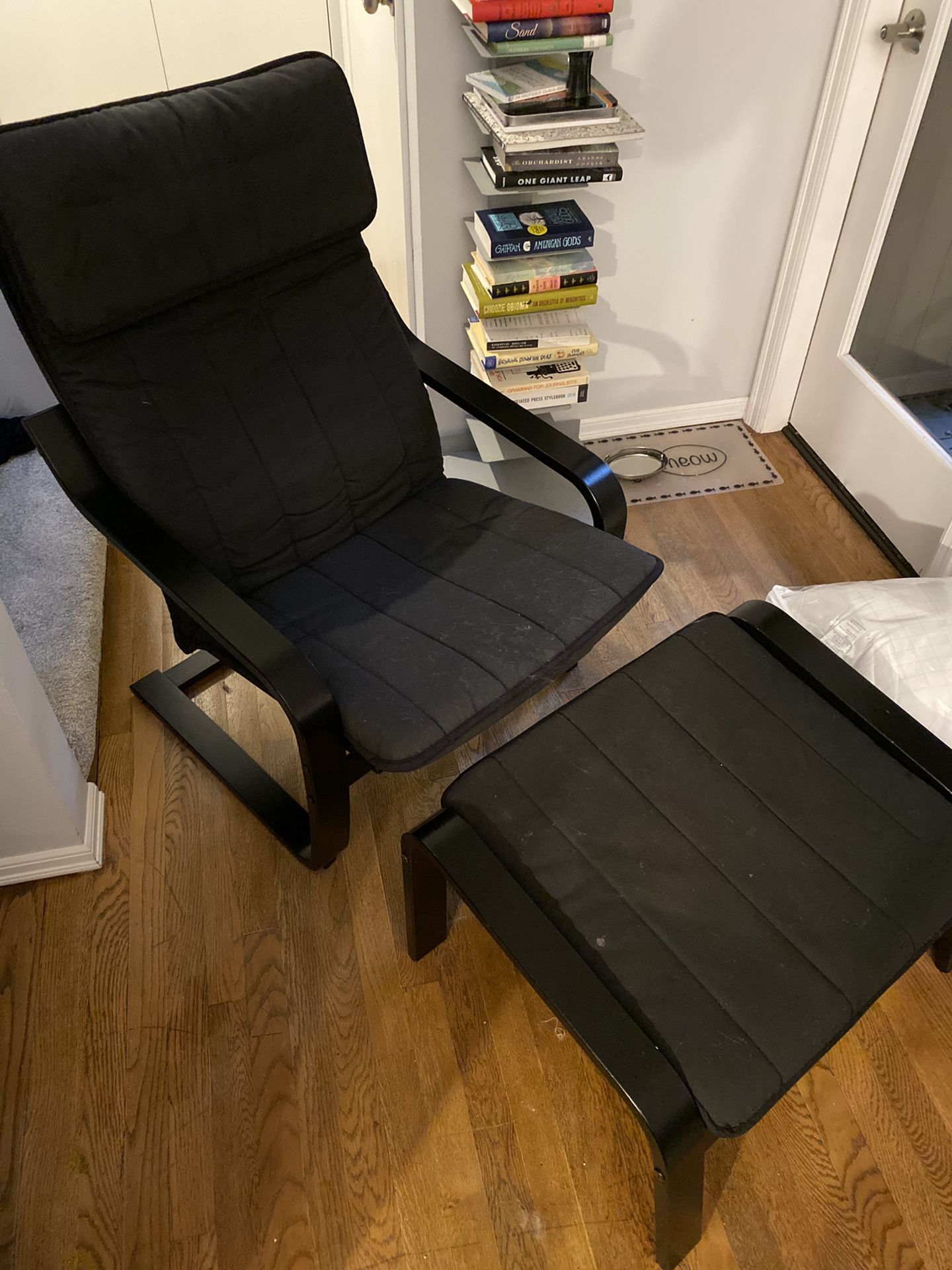 IKEA Poang chair and ottoman