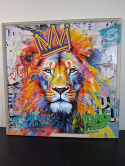 Colorful Art Lion King Painting With LED Crown! 32 × 32