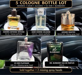 5-Bottle Men’s Designer Cologne Lot – Dior, Hermès, Burberry