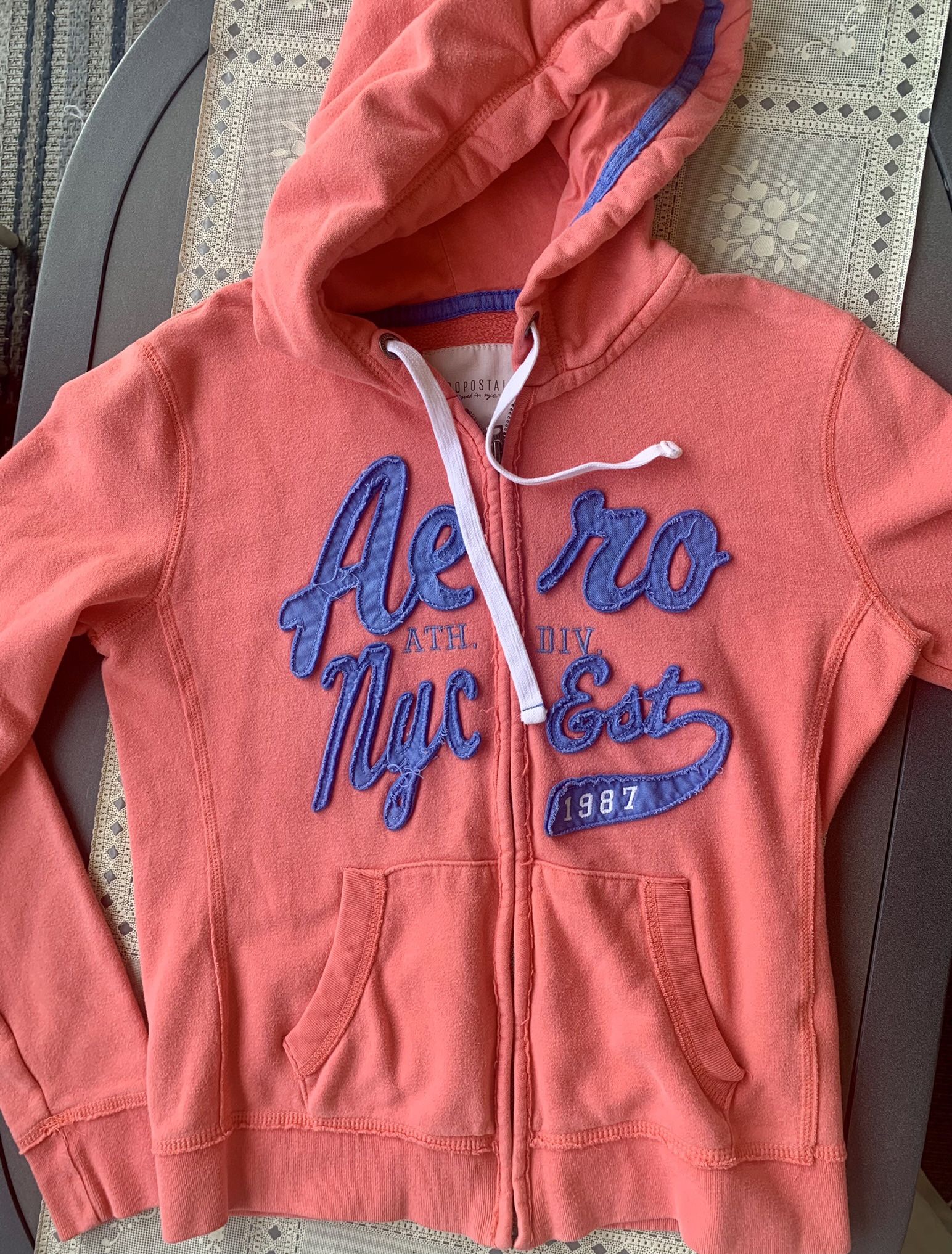 Aeropostale AERO NEW YORK Ath. Div. 1987 Full Zip Hoodie M