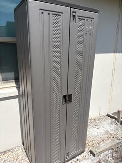 Indoor/outdoor resin storage cabinet