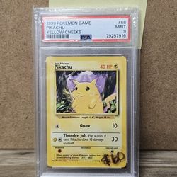 Pikachu Yellow Cheeks PSA 9