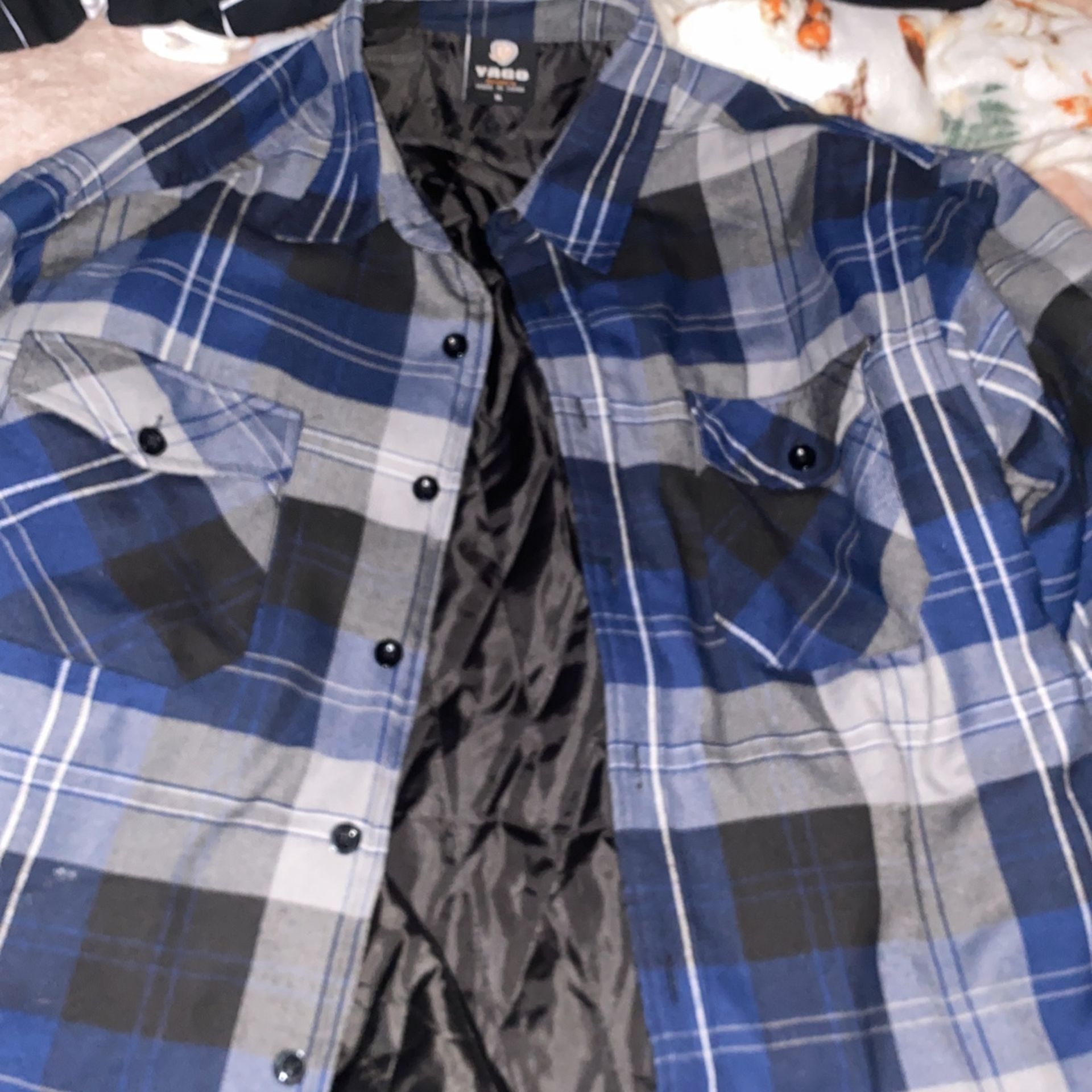 Flannel Jacket Blue And Gray Xl