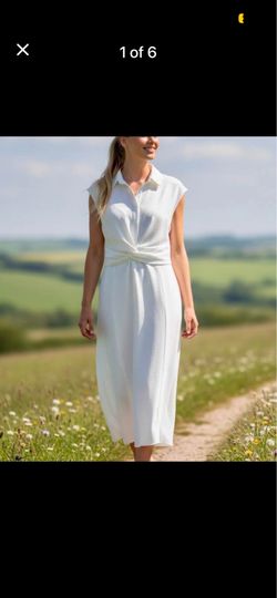 Calvin Klein white midi dress size 8