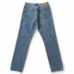 Levis 501 blue distressed womens straight leg jeans