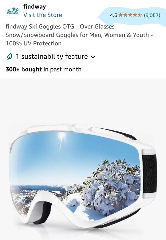 SNOWBOARD/SKI GOGGLES (4.6/5 AMAZON RATED!!!)