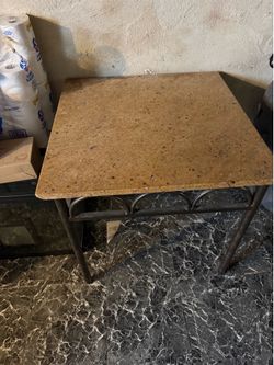 Stone-Top Accent Table