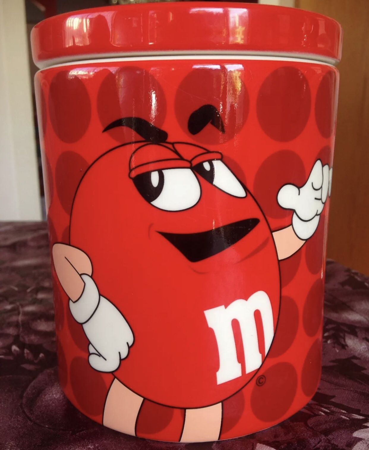 M&M cookie candy jar