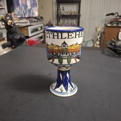 Ceramic Bethlehem Chalice Communion Cup Hand-painted, Symbolizes The Blood Of Christ & The New Covenant 6"H X 3.25"W