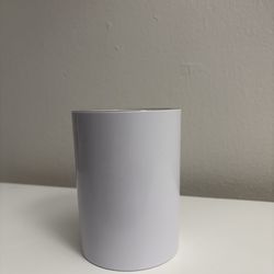 White and gold brush holder