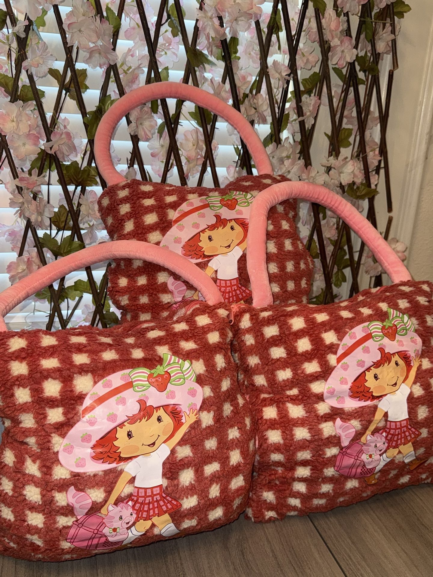 Strawberry Shortcake Pillow And Blanket New